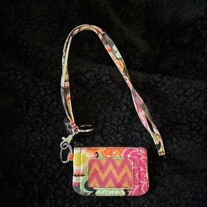 Vera Bradley Lanyard and ID case.  Pre-owned.